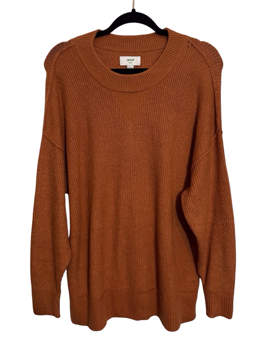 Aerie Size X-Small Brown Long Line Pullover Sweater Soft Casual Lounge Slouchy